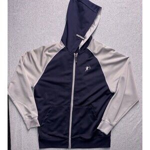 Protege Men’s Full-Zip Track Jacket Hoodie - Navy/Gray - Large